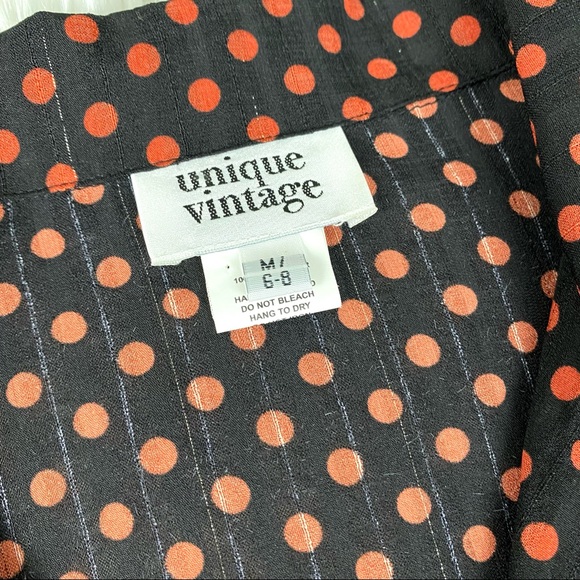 Unique Vintage Retro Sheer Polka Dot Button Down Blouse EUC - Picture 11 of 12